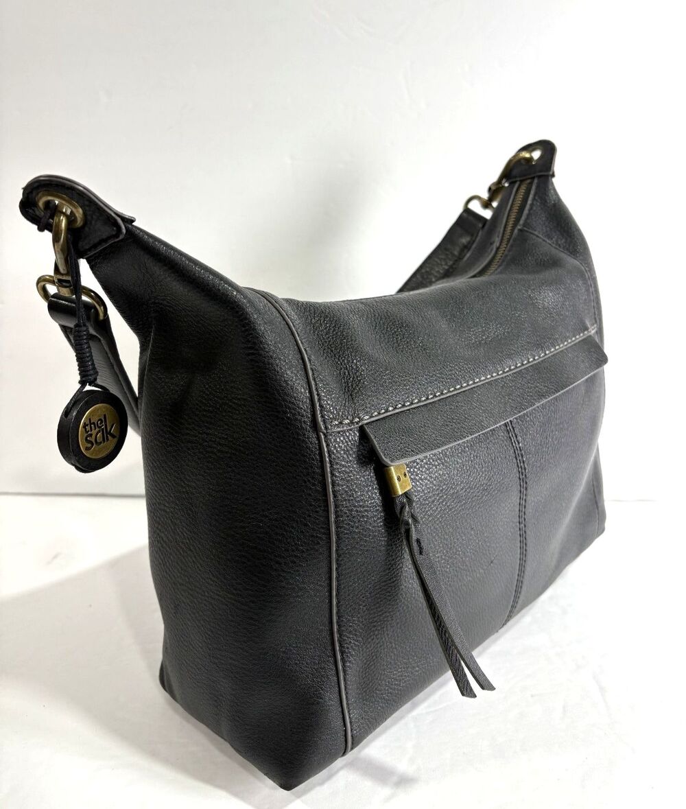 The Sak Alameda Hobo Bag Premium Large Leather Women's Handbag Black Purse - Picture 5 of 10